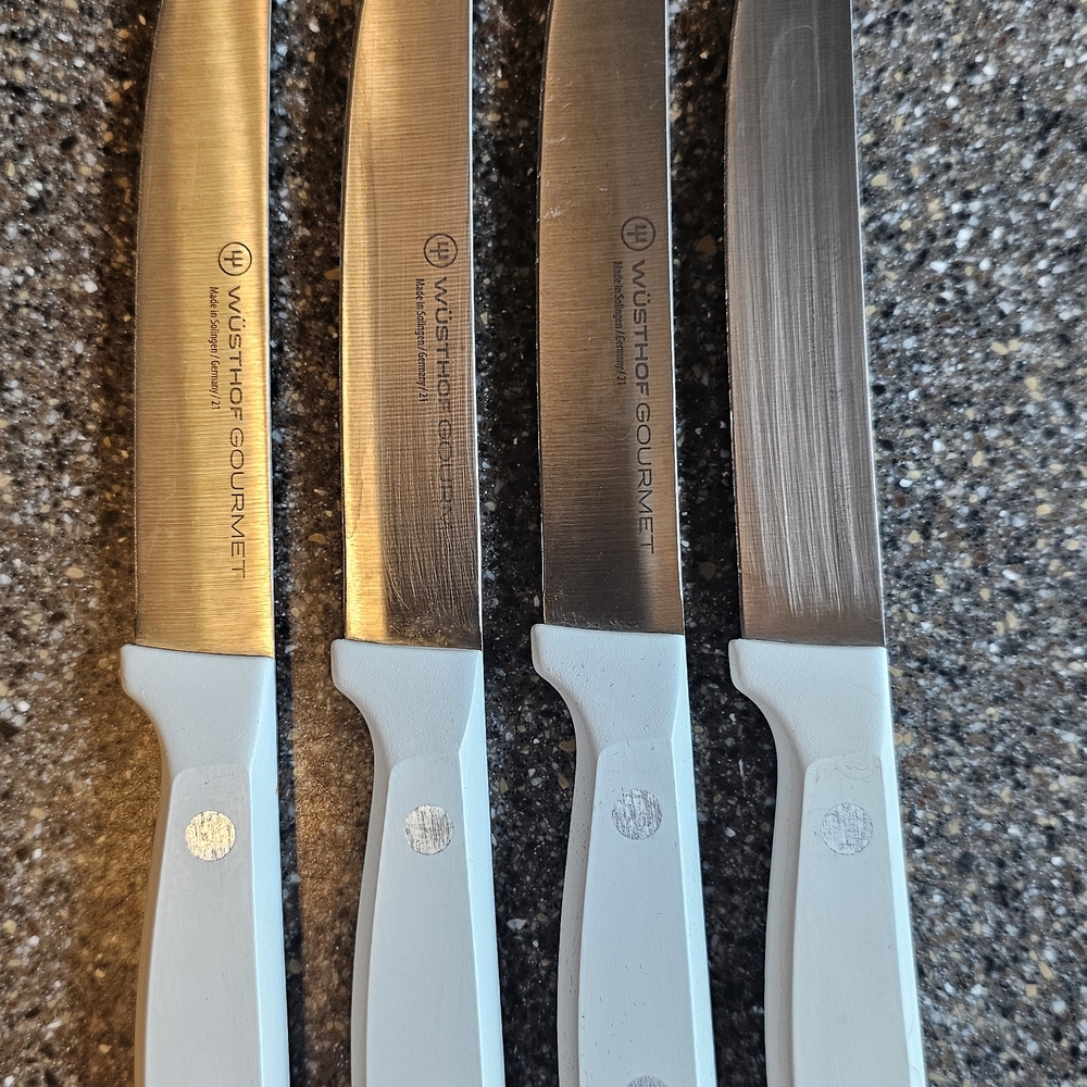 Wusthof Gourmet Knife Set with Silver Blades and White Handles